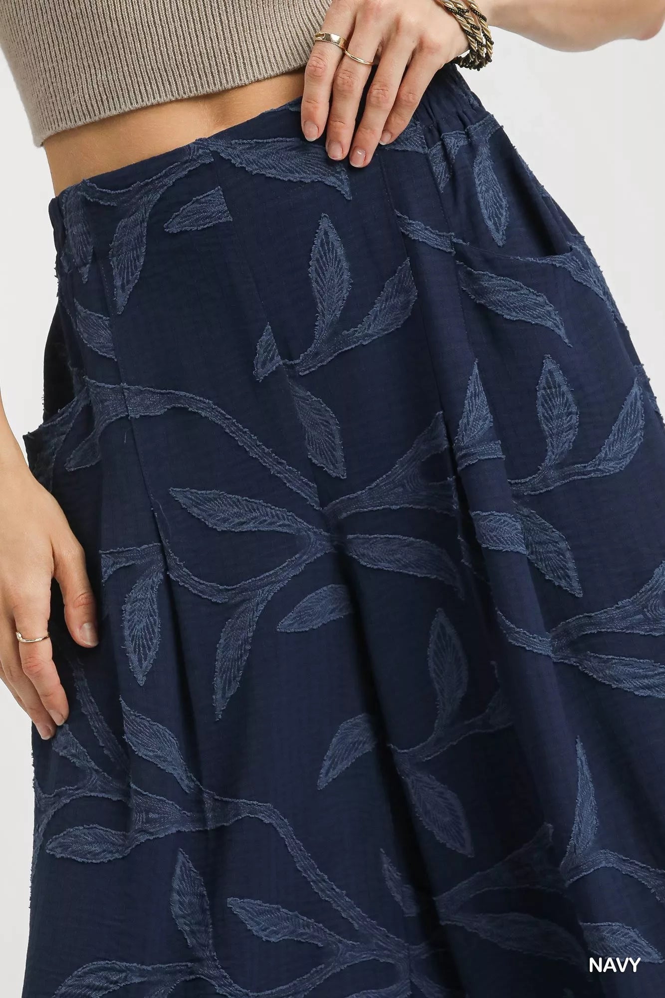 Umgee Jacquard Wide-Leg Pants OutfitFlow