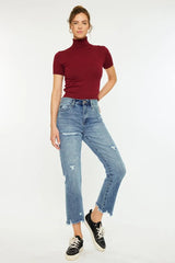 Kancan High Rise Classic Slim Straight Jeans OutfitFlow