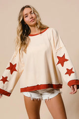 BiBi French Terry Top With Patch Detail Sweatshirt Trendsi