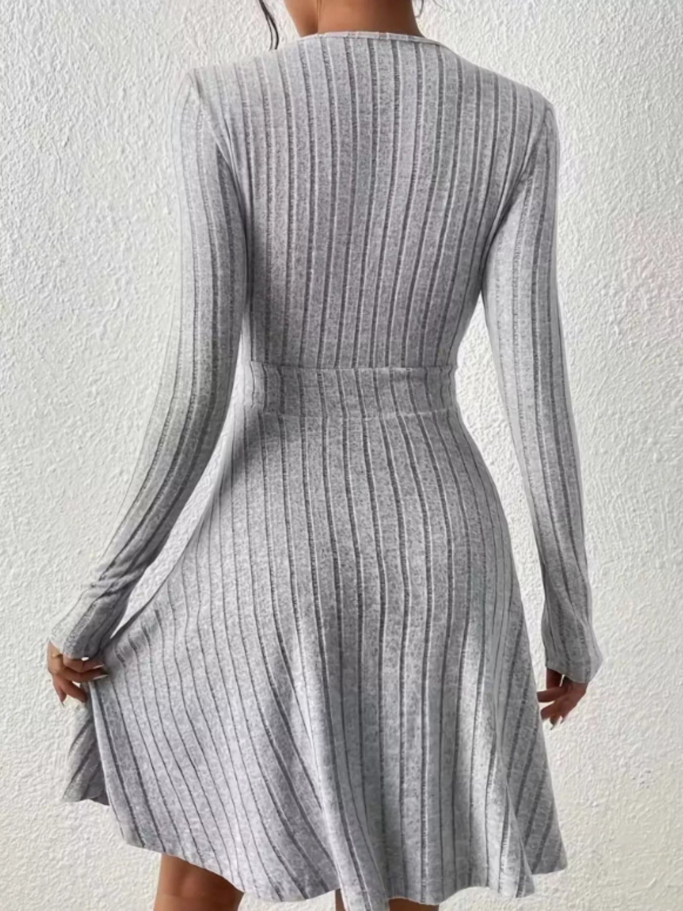 Ribbed Knit Wrap Mini Dress OutfitFlow