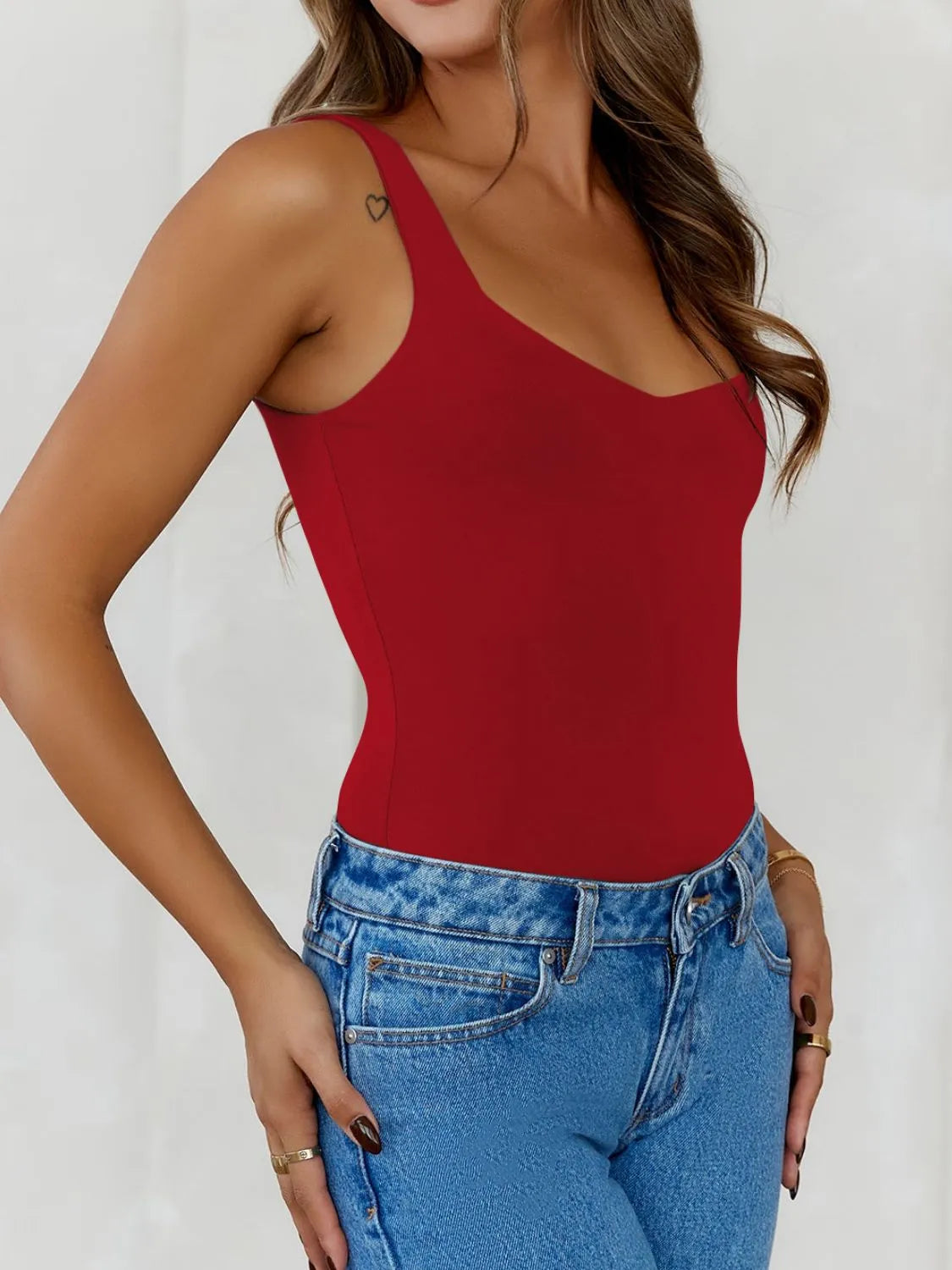 Solid Color Wide Strap Cami OutfitFlow