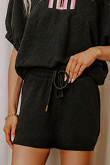 Casual Quilted Pattern Top and Skirt Two-Piece Set OutfitFlow
