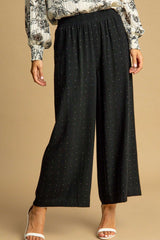 Umgee Full Size High Waisted Embellished Linen Pants Plus Size Black OutfitFlow