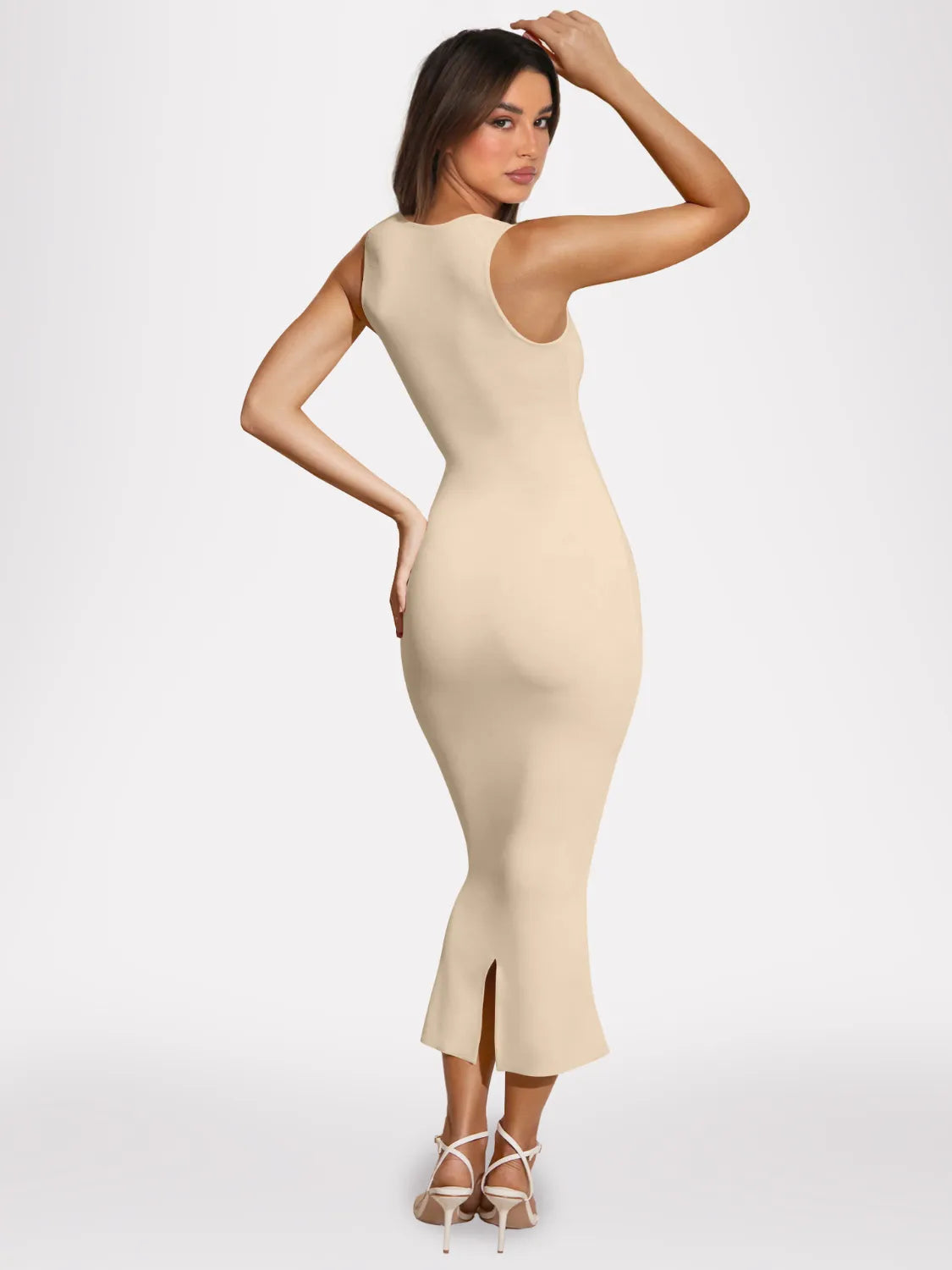 Slit Back Sleeveless Maxi Tank Dress OutfitFlow