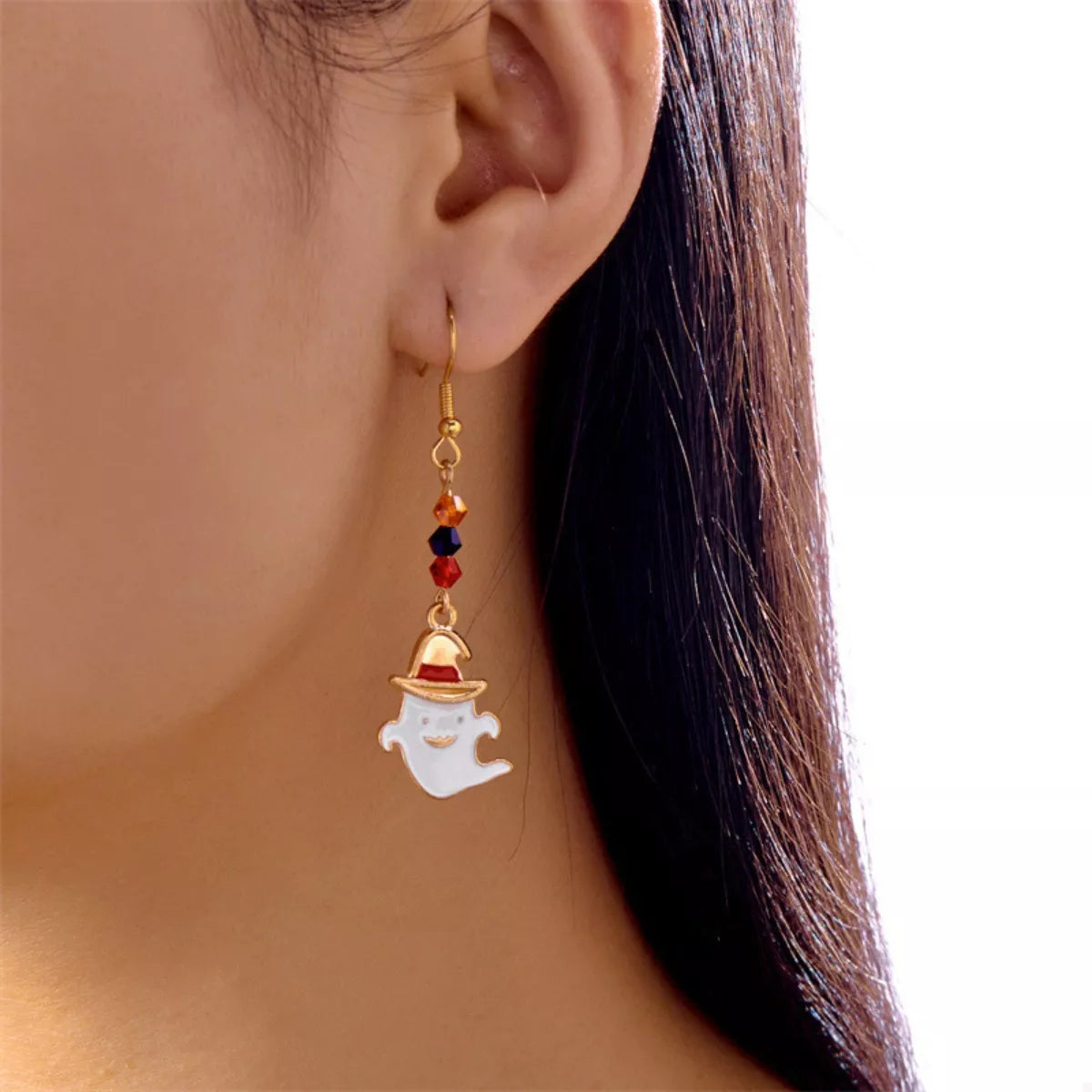 Halloween Ghost Pumpkin Drop Earrings OutfitFlow