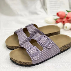 Open Toe Flats Sandals Purple OutfitFlow