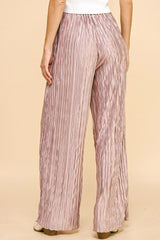 Davi & Dani Geo-pleated Elastic Waistband Pants OutfitFlow
