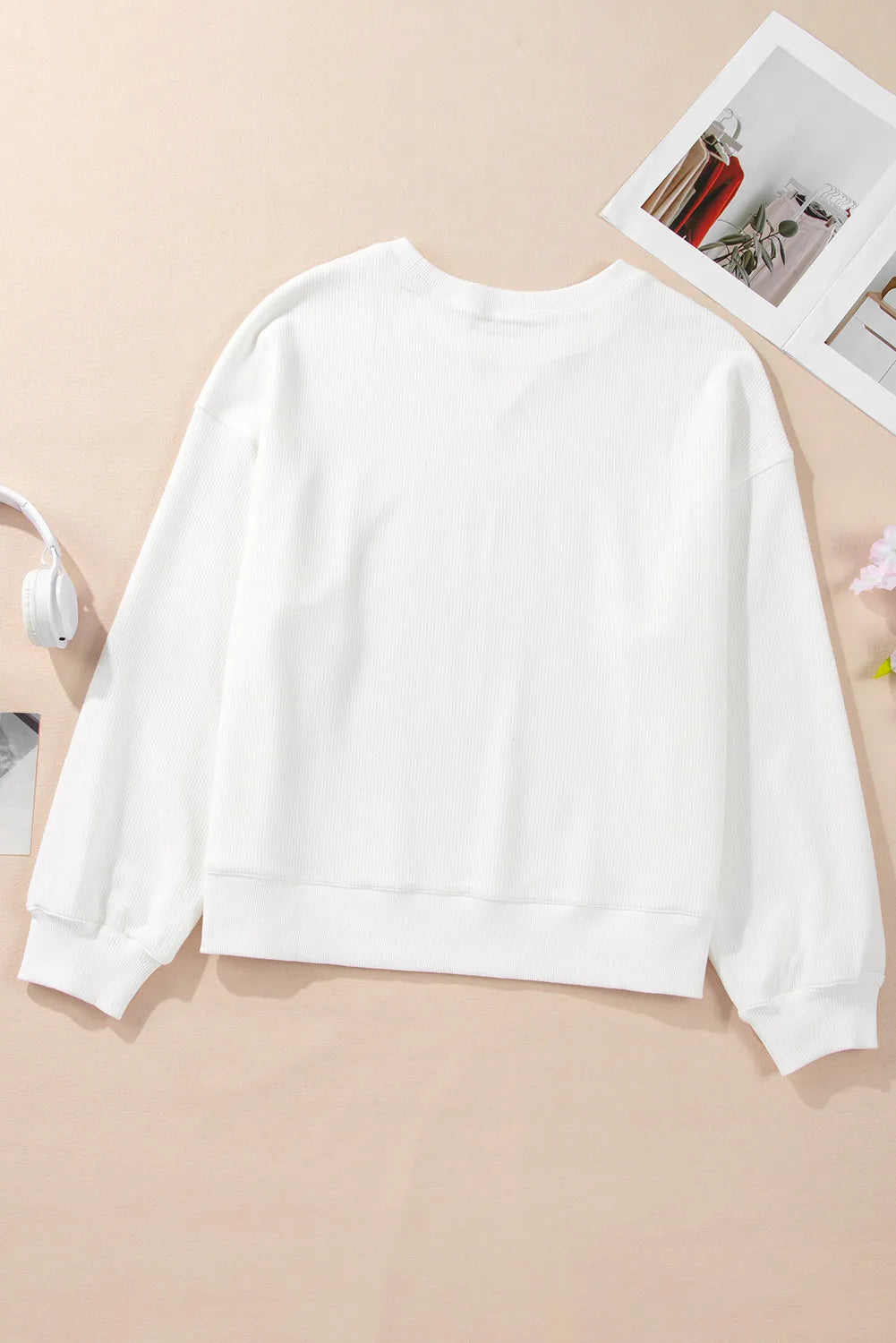 Outfit Flow - Bow Round Neck Long Sleeve Sweatshirt