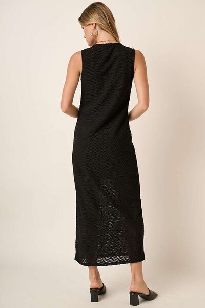 Mittoshop Side Slit Round Neck Sleeveless Dress OutfitFlow
