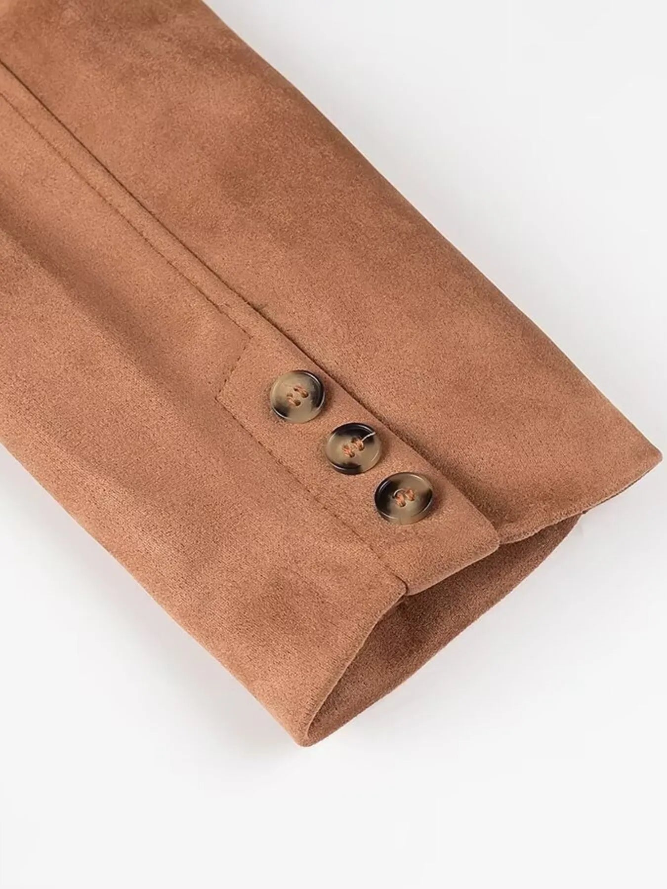 Double-Breasted Lapel Collar Long Coat Trendsi