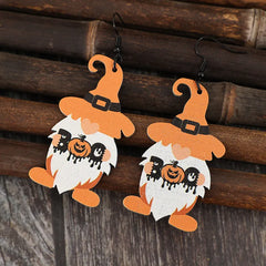 Wooden Dwarfs Pumpkin Dangle Earrings OutfitFlow