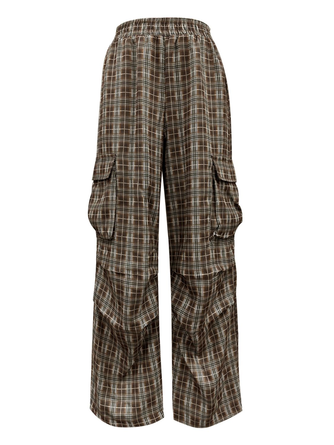 Outfit Flow - Plaid Wide Leg Pants with Pockets