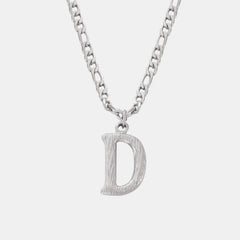 Titanium Steel Letter Pendant Necklace Style D One Size OutfitFlow