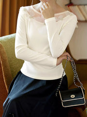 Floral Applique Long Sleeve T-Shirt OutfitFlow