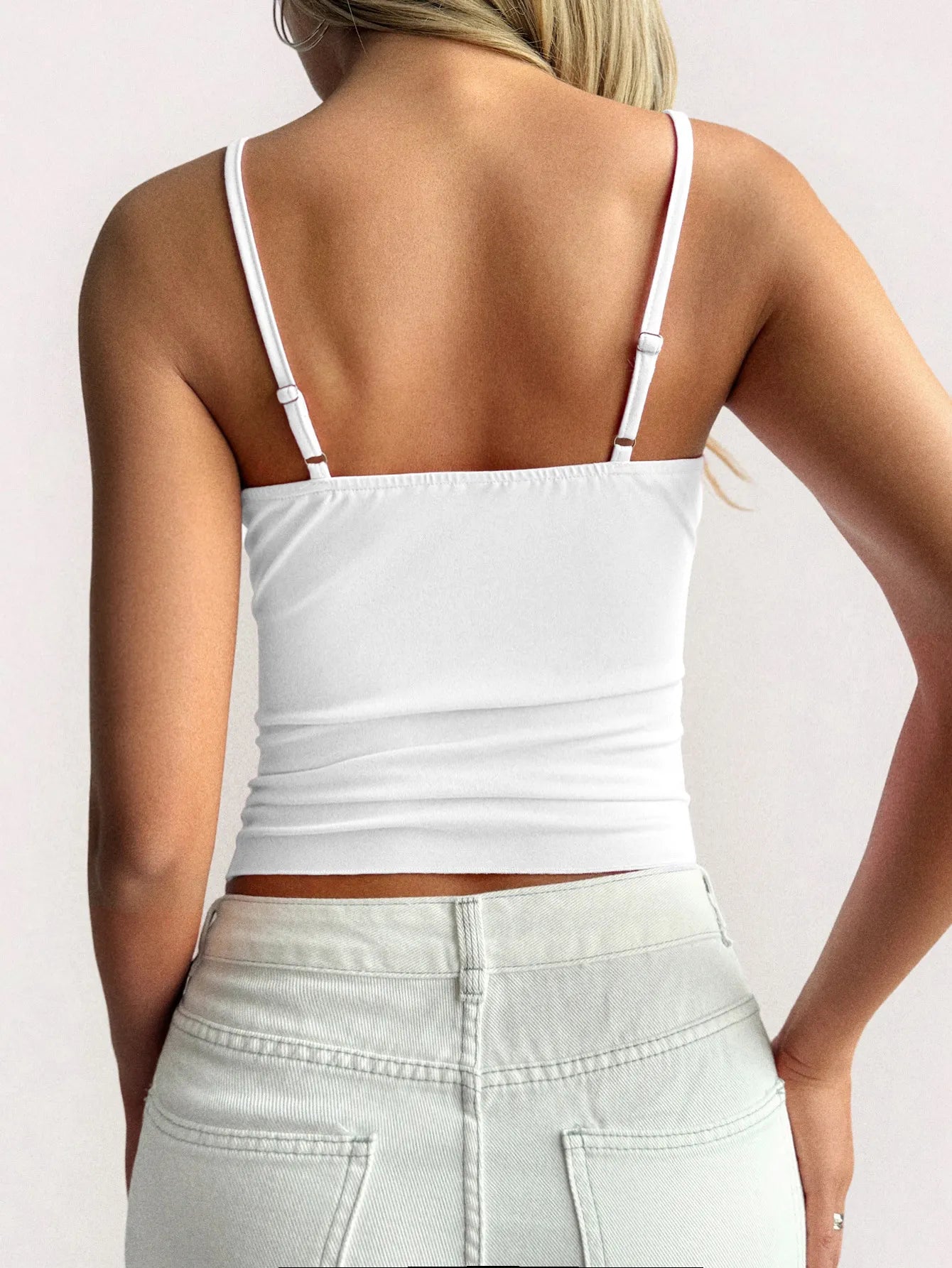Lace Trim V-Neck Cami Top OutfitFlow