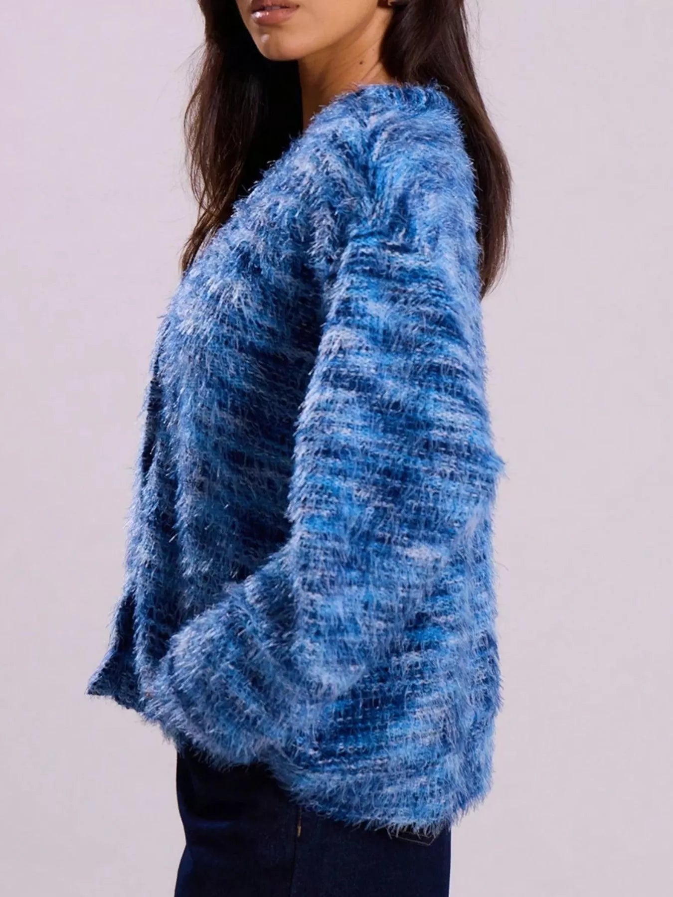 Textured Knit Button-Down Cardigan OutfitFlow