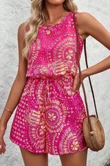 Boho Floral Print Sleeveless Summer Romper OutfitFlow