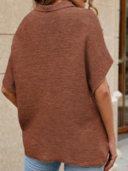 Mock Neck Short Sleeve Sweater Trendsi
