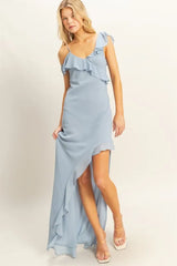 HYFVE Chiffon Ruffle Trim Midi Dress OutfitFlow