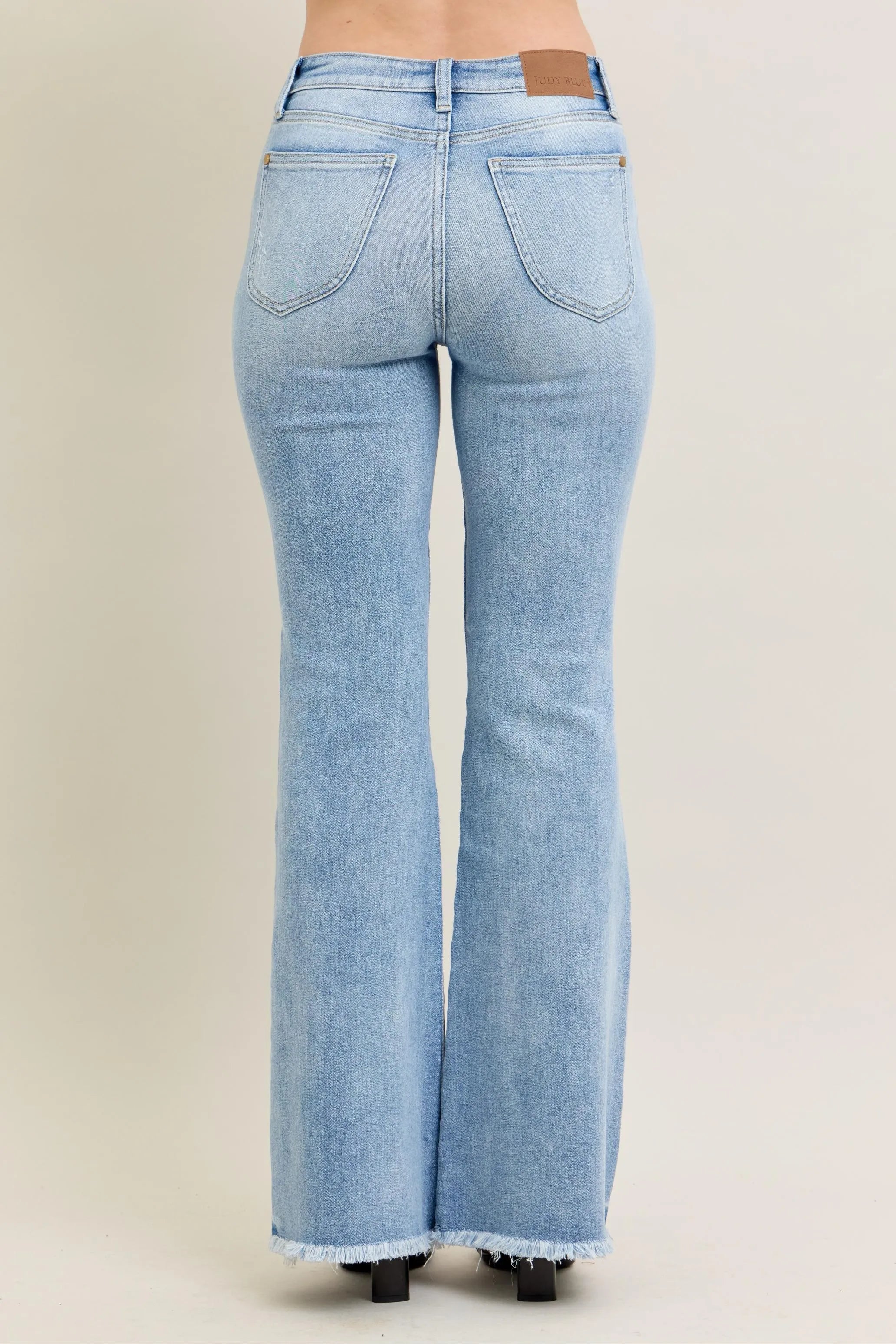 Judy Blue Full Size Hw Flare Jeans W/ Shield Pockets Plus Size OutfitFlow
