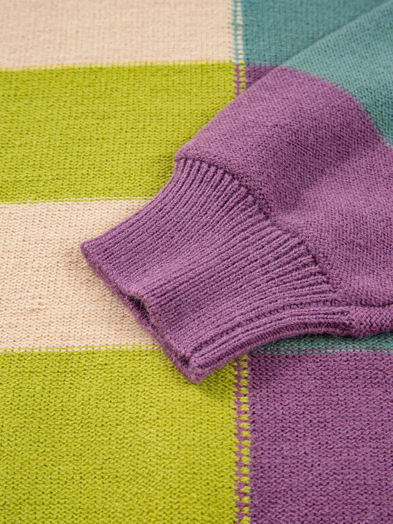 Stripe Drop Shoulder Ribbed Edge Sweater OutfitFlow