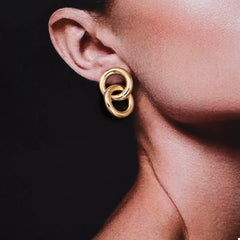Interlocked Chain Link Stud Earrings OutfitFlow
