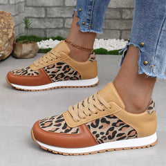 Leopard Print Casual Sneakers Trendsi