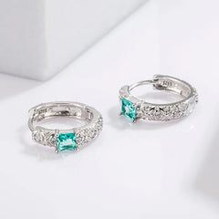 925 Sterling Silver Inlaid Zircon Earrings OutfitFlow