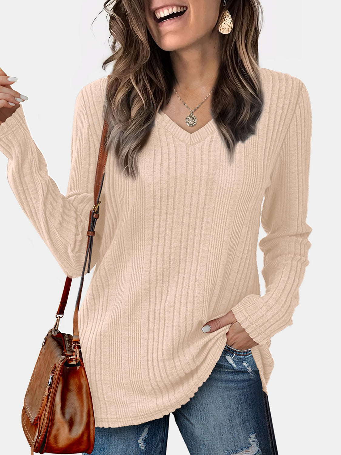 Outfit Flow - V-Neck Long Sleeve T-Shirt