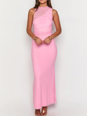 Ruched Sleeveless Bodycon Maxi Dress OutfitFlow