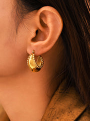 18K Gold-Plated Stainless Steel Huggie Earrings OutfitFlow