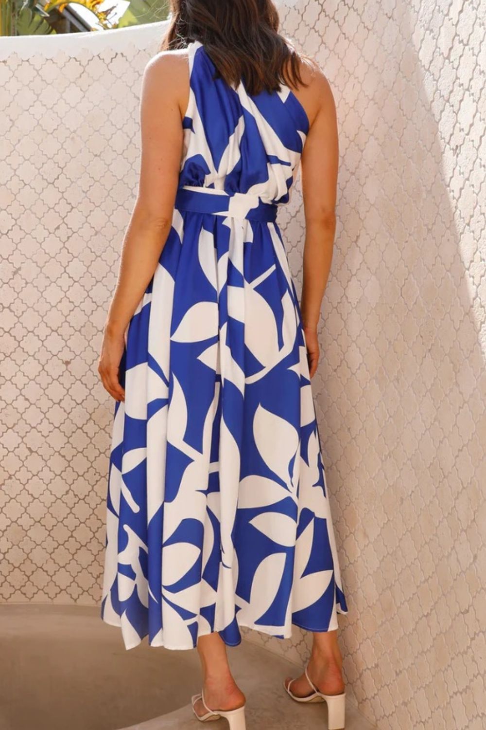 Ruched Printed Single Shoulder Dress OutfitFlow