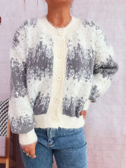 Ribbed Hem Button Up Cardigan OutfitFlow