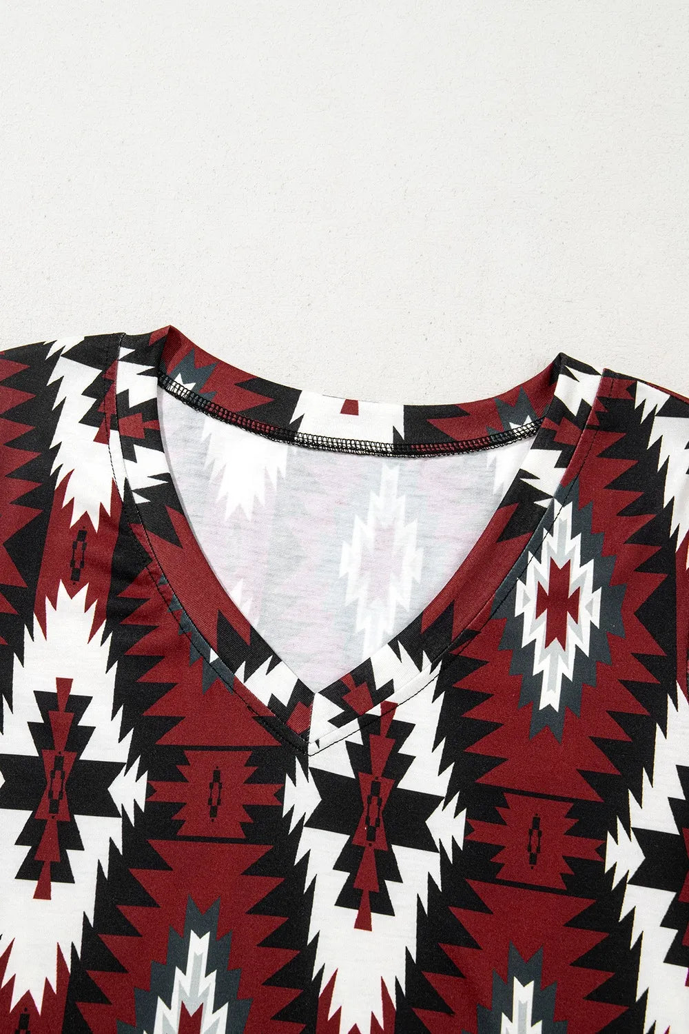 Aztec Print V-Neck Midi Dress OutfitFlow
