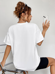 Round Neck Short Sleeve Ghost Graphic T-Shirt OutfitFlow