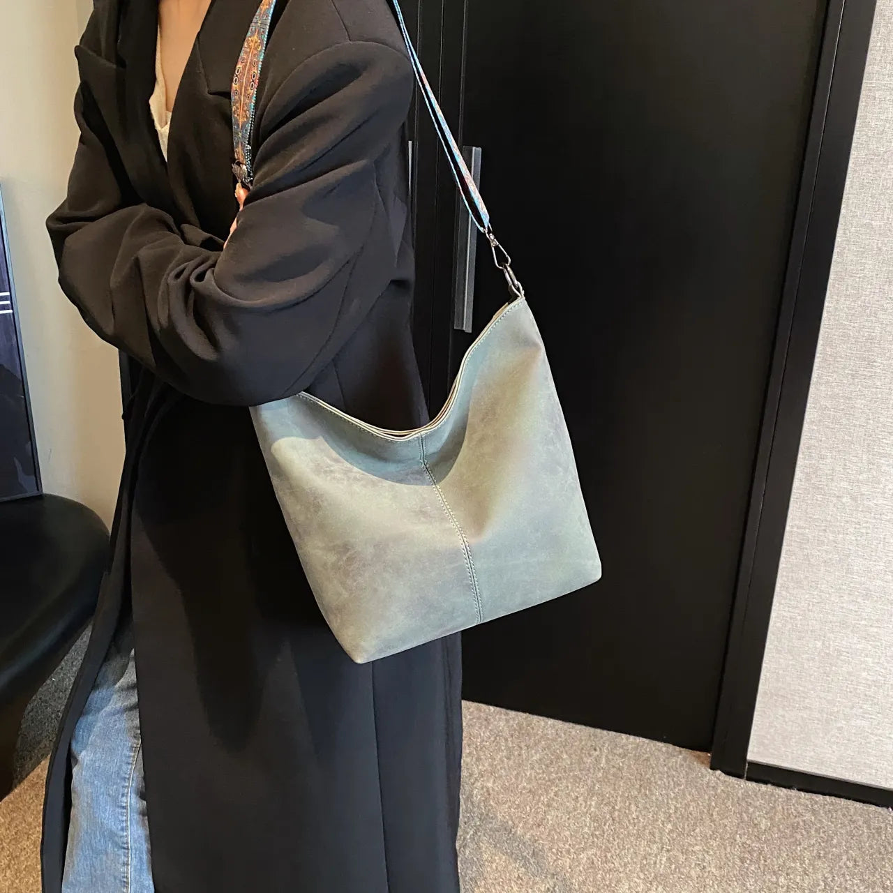 Adjustable Strap Shoulder Bag Sage onesize OutfitFlow