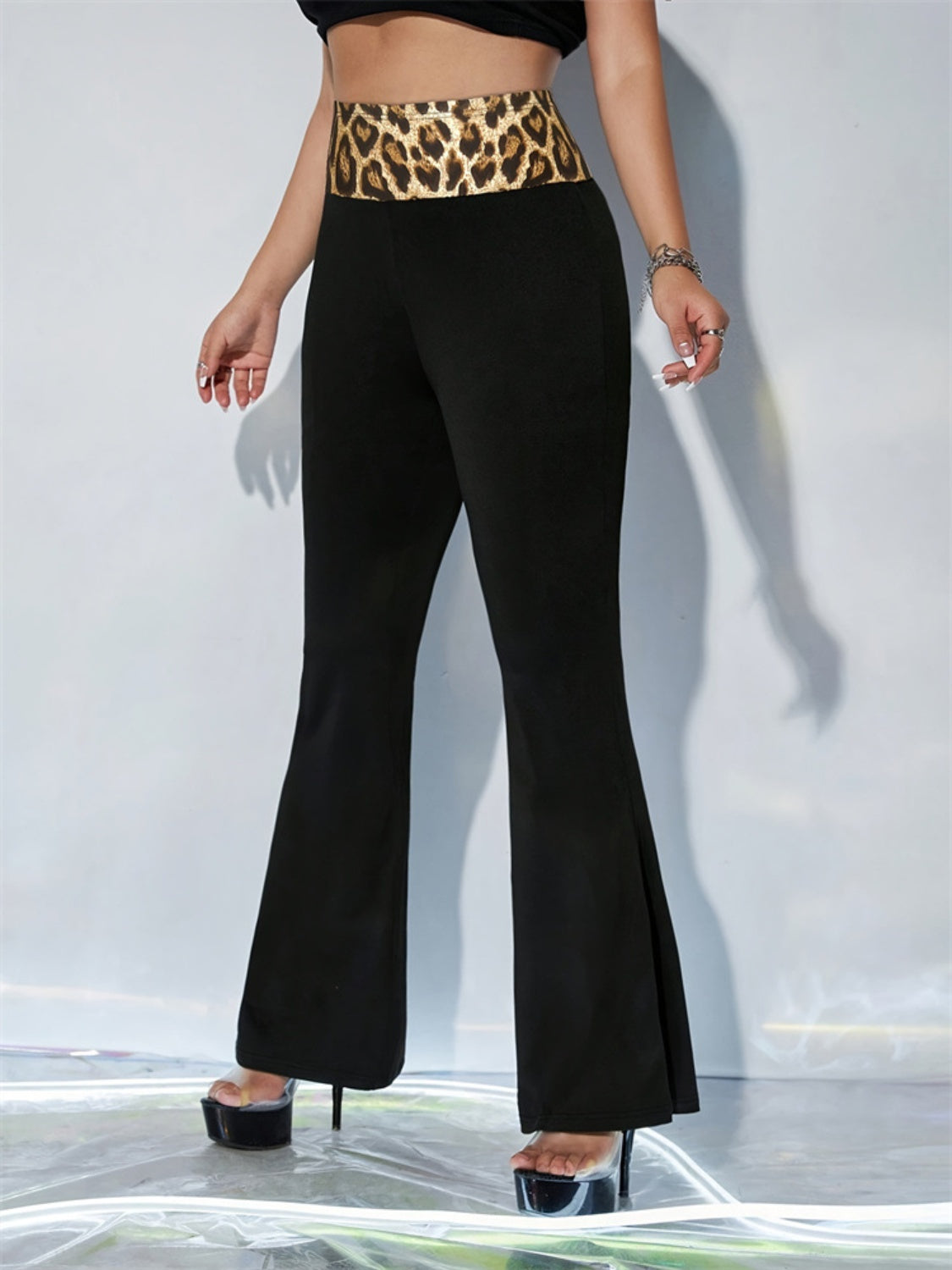 Leopard High Waist Flare Pants