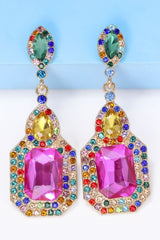 Alloy Rhinestone Dangle Earrings