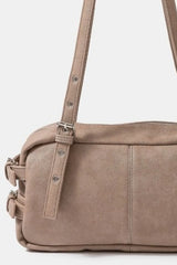 Fame Multi Grommet Belt Strap Rustic Rectangular Hand Bag OutfitFlow