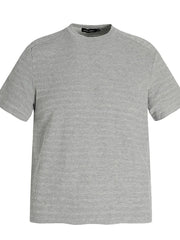 Men's Round Neck Short Sleeve T-Shirt Flower Gray OutfitFlow