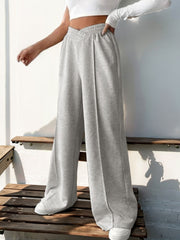 Perfee Elastic Waist Wide Leg Pants