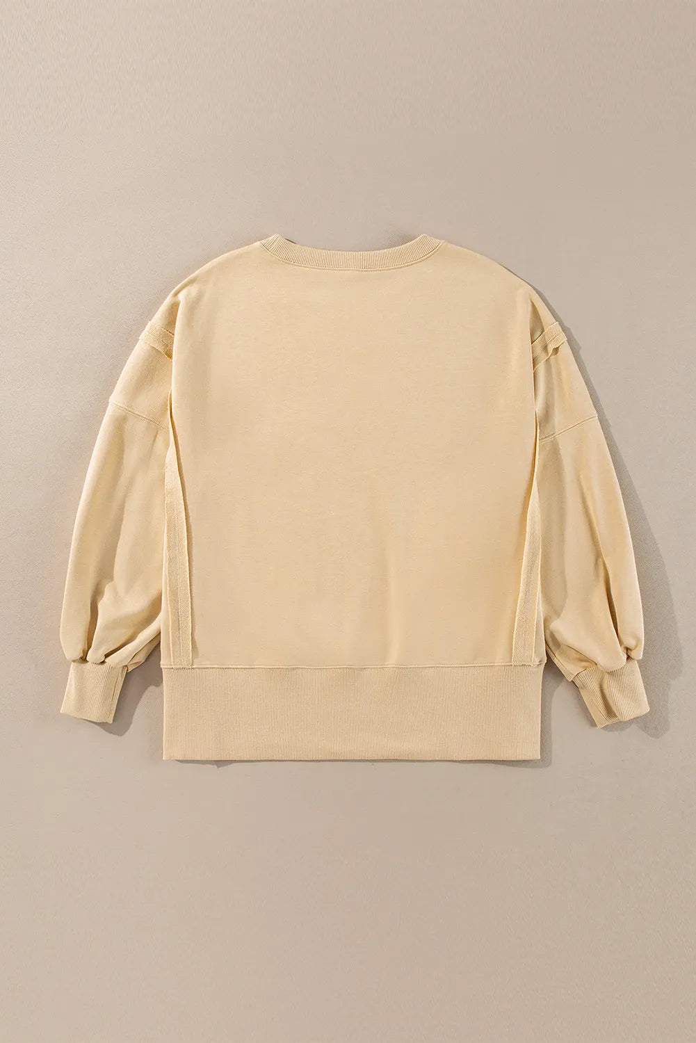 Outfit Flow - Exposed Seam Round Neck Long Sleeve Sweatshirt