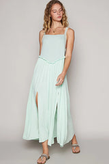 POL Frill Slit Square Neck Cami Dress OutfitFlow