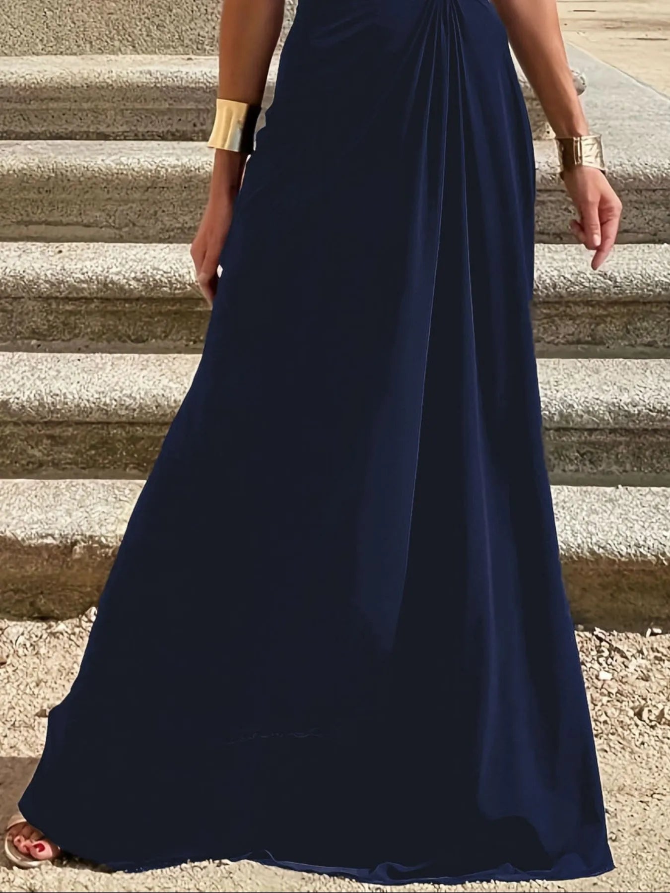 Round Neck Sleeveless Maxi Dress OutfitFlow