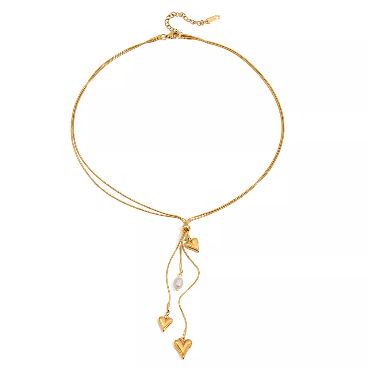 18K Gold-Plated Double Layered Heart Necklace OutfitFlow