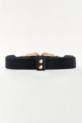 Symmetrical Zinc Alloy Buckle PU Leather Belt