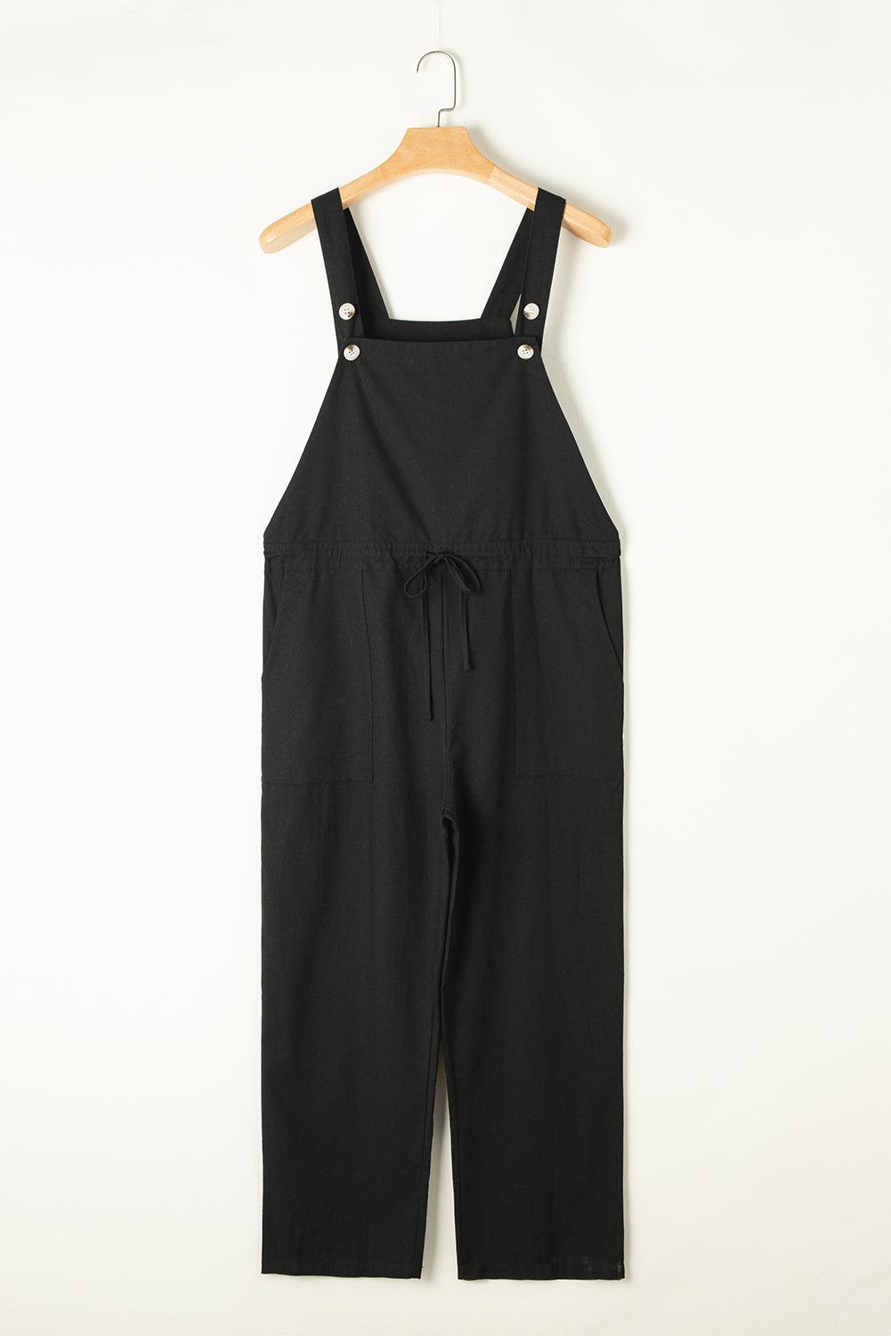 Drawstring Wide Strap Overalls with Pockets OutfitFlow