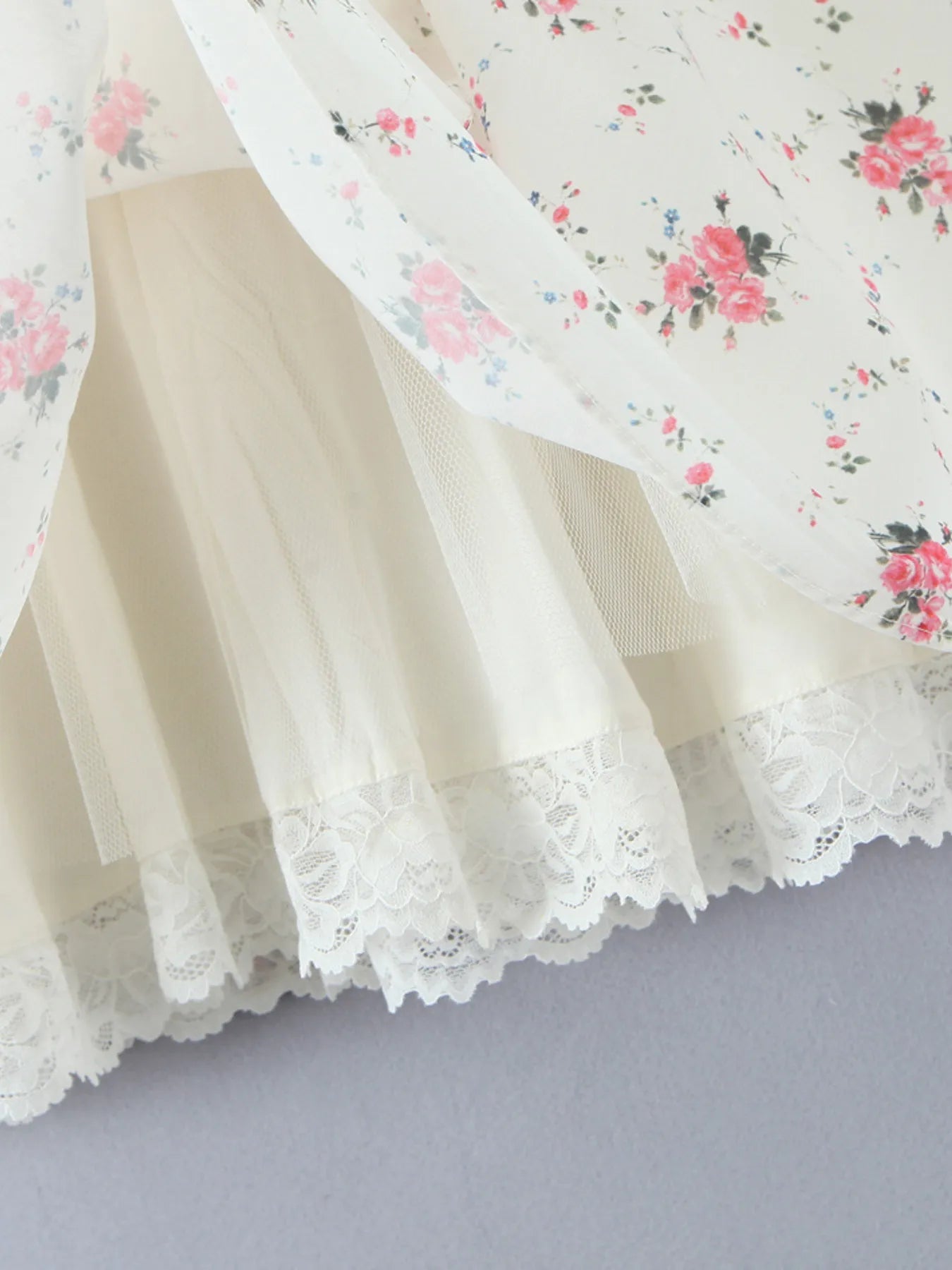 Off-Shoulder Floral Lace Trim Mini Dress OutfitFlow