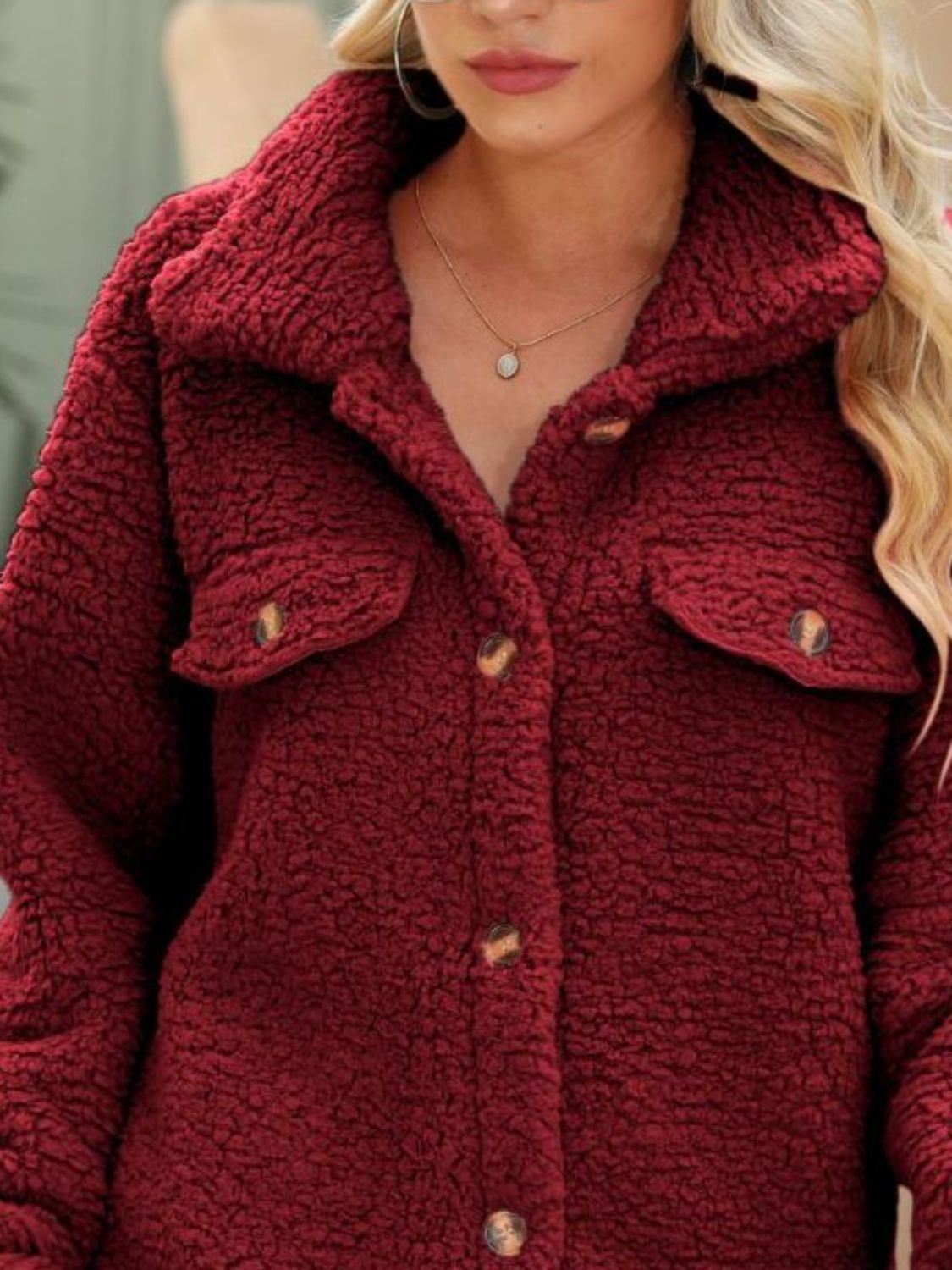 Button Down Collared Coat Trendsi