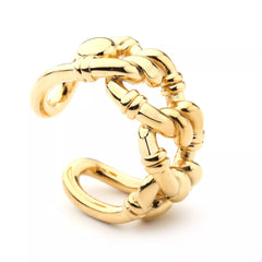 18K Gold-Plated Chain Link Open Ring OutfitFlow